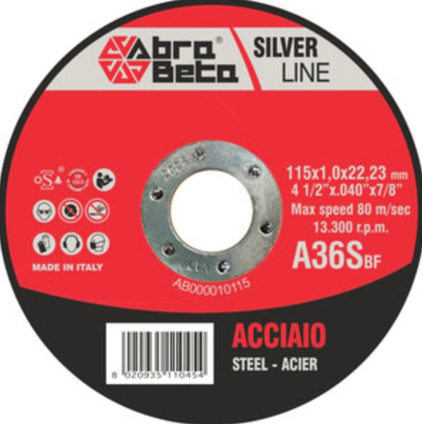 ABRABETA DISCO DA TAGLIO A FERRO d.115 25pz.