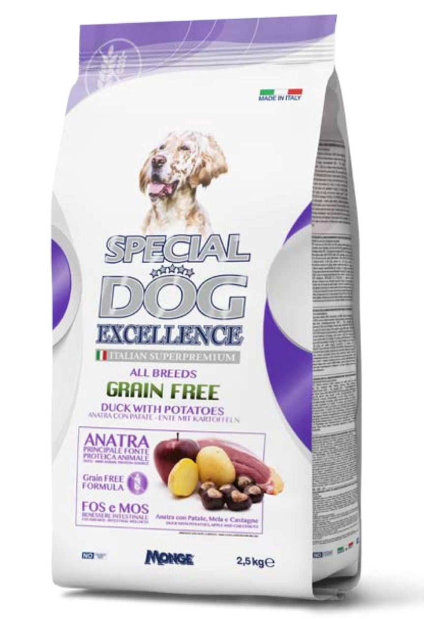 SPECIAL DOG EXCELLENCE GRAIN FREE FORMULA ALL BREEDS
ANATRA CON PATATE