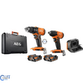 AEG JP1812-202C Trapano A Percussione + Avvitatore A Impulsi 18v
