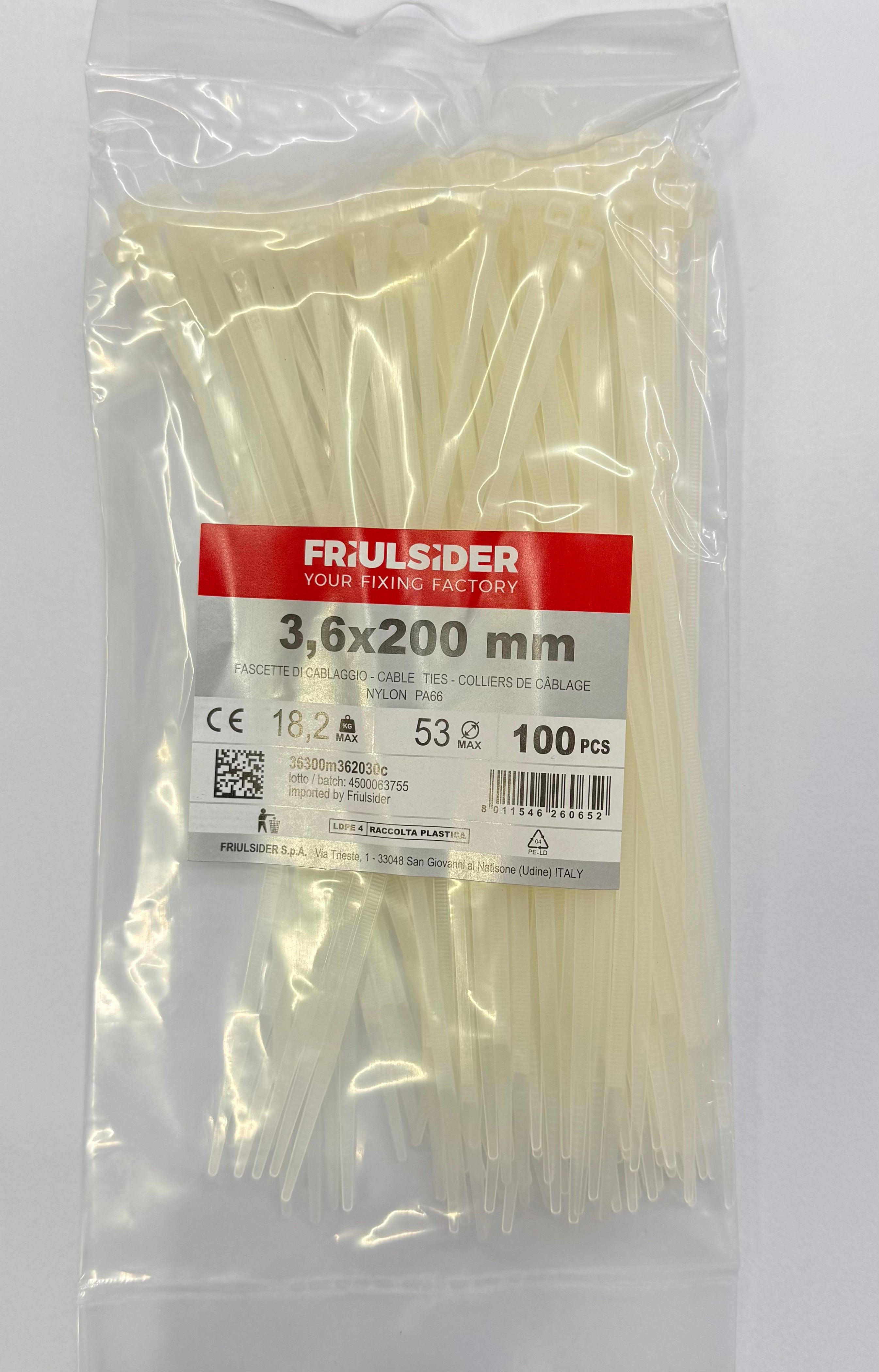 Friulsider Fascette Cablaggio In Nylon PA66