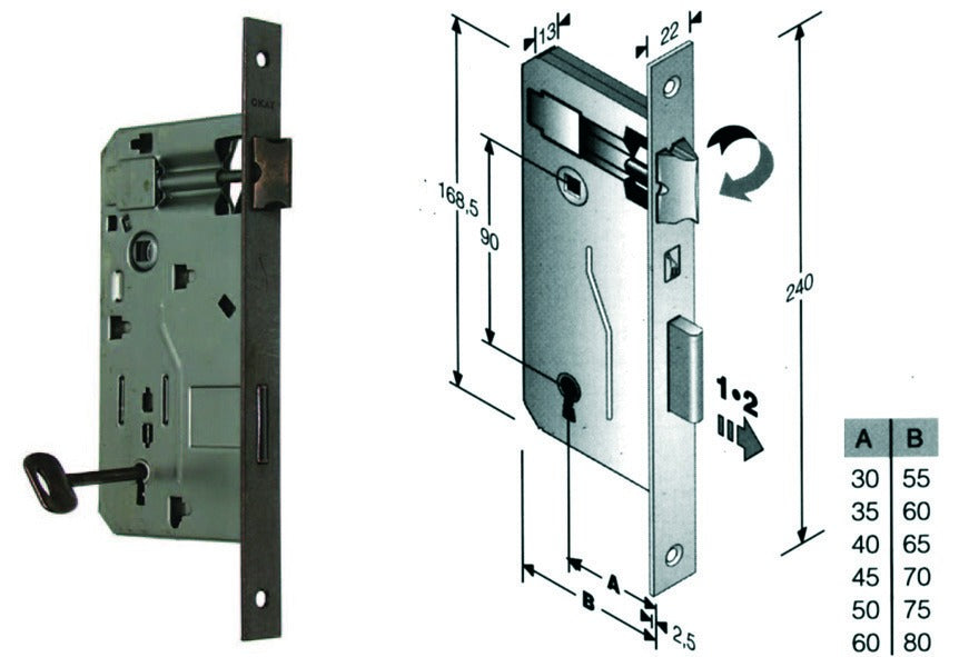 Serratura Bonaiti Patent Bordo Quadro