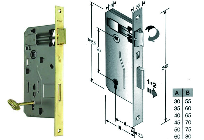 Serratura Bonaiti Patent Bordo Quadro