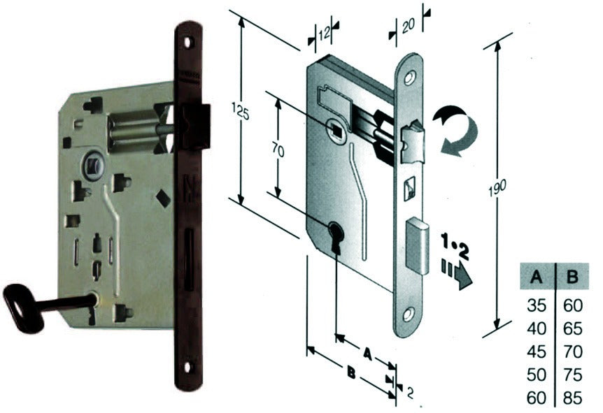 Serratura Bonaiti Patent Bordo Tondo