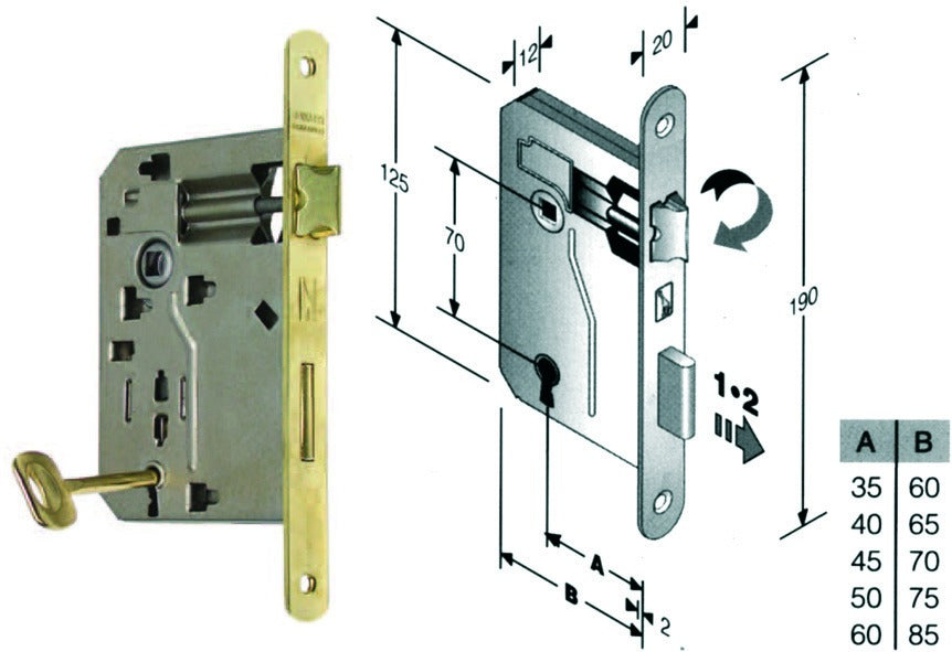 Serratura Bonaiti Patent Bordo Tondo