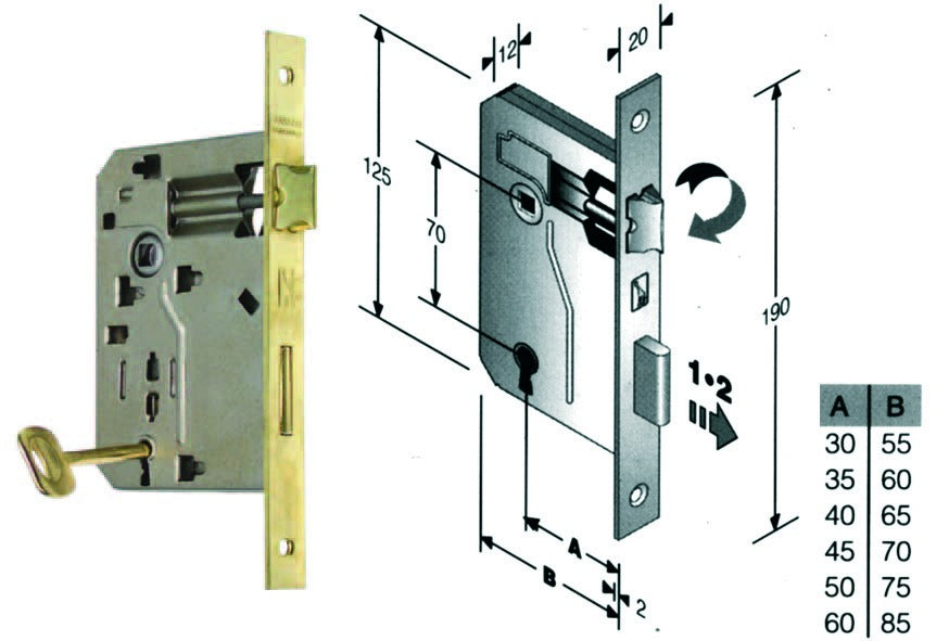 Serratura Bonaiti Patent Bordo Quadro