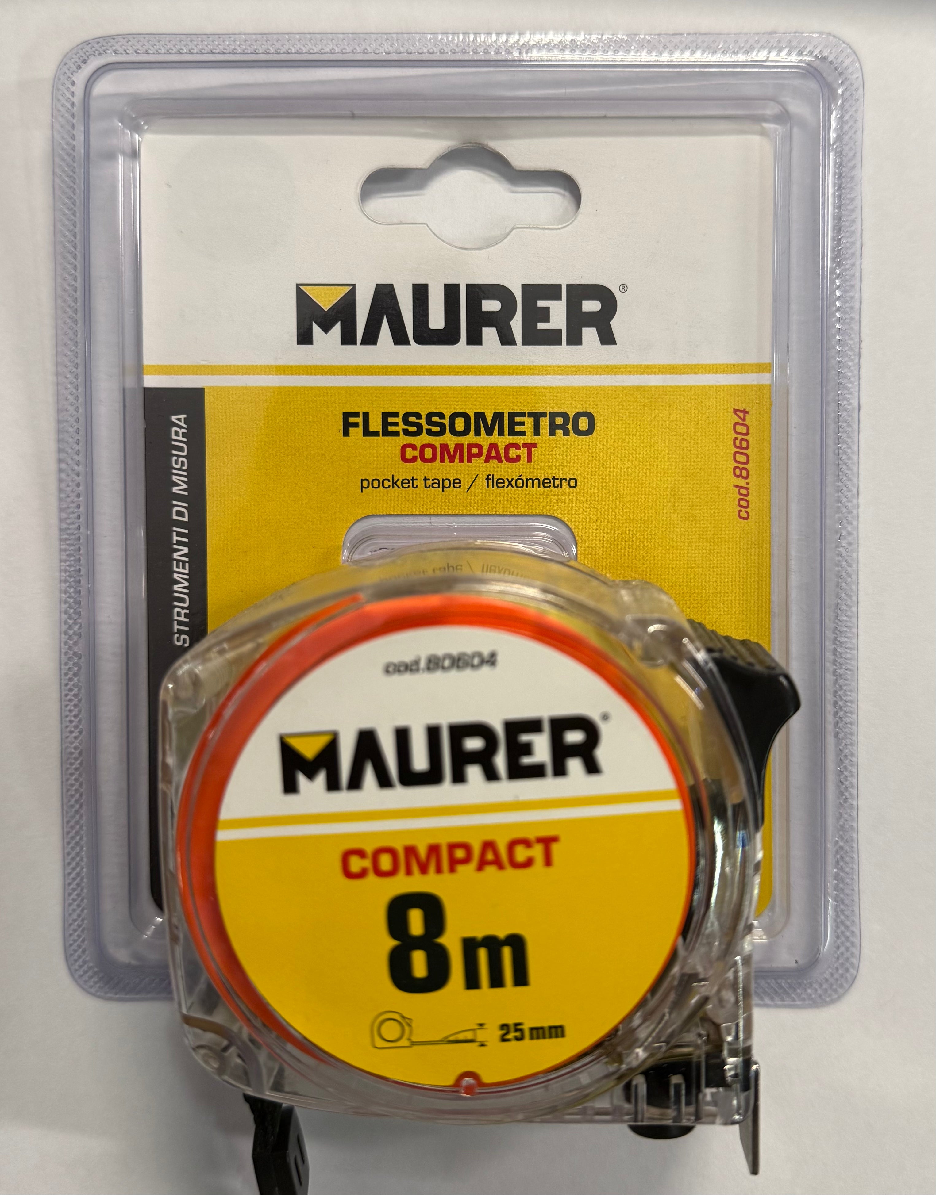 FLESSOMETRO COMPACT TRASPARENTE IN ABS MM25 MAURER
