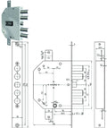 SERRATURA TRIPLICE APPLICARE CON SCROCCO DOPPIA MAPPA BLINDATE CR2155