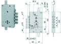 SERRATURA TRIPLICE APPLICARE CON SCROCCO CILINDRO EU BLINDATE CISA 56515